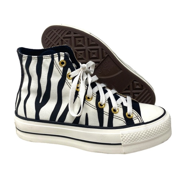 Converse Ctas Lift Platform Zebra Glitter Shoes Women Size Custom 570636C-WWZBYG - Picture 6 of 9